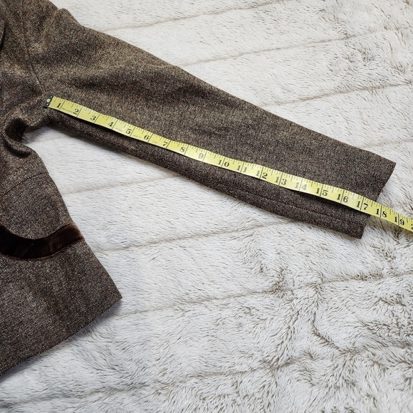 Skirt & blazer set blend herringbone pattern brown colors Size 2 SPIEGEL - Picture 13 of 16